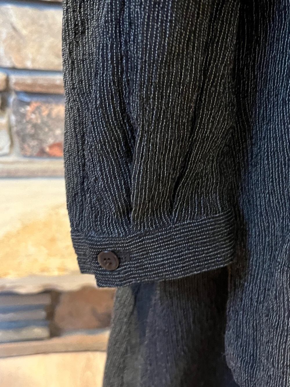 Vintage Eileen Fisher Dark Charcoal Long Sleeve Wool Blend Skirt Set - Picture 4 of 10